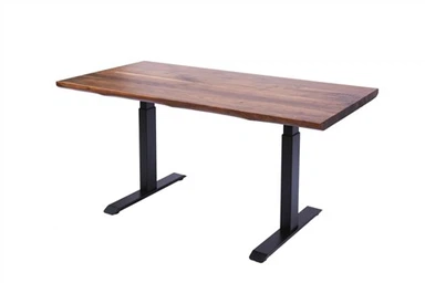 Zwart walnoothout Live Edge bureau