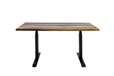 Resin Walnut River Bureaublad