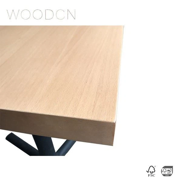 China Veneer Beech Wood Leather Restaurant Home Table Top Manufacturers